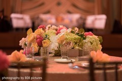 Beautiful detail of floral arrangement on the table