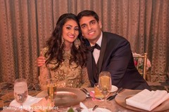 Portrait of the Indian newlyweds at the reception