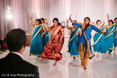 Maharani and Indian bridesmaids performing a choreography Maharani and Indian bridesmaids performing a choreography