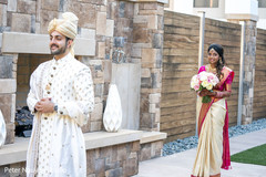 Sweet Indian bride about to meet the groom. Sweet Indian bride about to meet the groom.