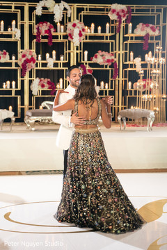 Raja dancing with his wife at the reception Raja dancing with his wife at the reception