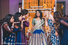 Cute Indian bride and bridesmaids with their sangeet outfits. Cute Indian bride and bridesmaids with their sangeet outfits.