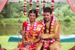 Indian couple at their wedding ceremony. Indian couple at their wedding ceremony.