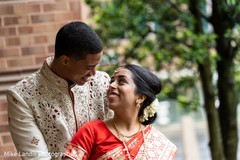 Indian bride and groom romantic first glance. Indian bride and groom romantic first glance.