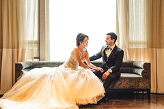 Lovely Indian bride and groom indoors Lovely Indian bride and groom indoors