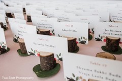 Table setup cards at the Indian wedding reception Table setup cards at the Indian wedding reception