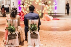 Beautiful shot of Indian newlyweds during choreographies Beautiful shot of Indian newlyweds during choreographies