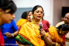 Raja's mother delivering a speech for the family and guests Raja's mother delivering a speech for the family and guests