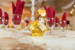 Dreamy Indian wedding reception table favors and decoration. Dreamy Indian wedding reception table favors and decoration.