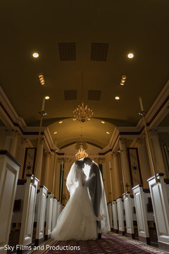 Glamorous Indian bride and groom portrait. Glamorous Indian bride and groom portrait.