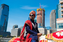 Indian groom with white baraat horse Indian groom with white baraat horse