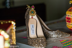 Glittered Indian brides wedding shoes capture. Glittered Indian brides wedding shoes capture.