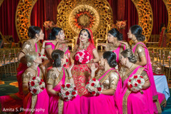 Cute indian bride with bridesmaids. Cute indian bride with bridesmaids.