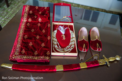 Majestic Indian groom's jewelry, sword, and wedding shoes. Majestic Indian groom's jewelry, sword, and wedding shoes.