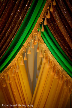 Colorful draping sangeet mandap closeup. Colorful draping sangeet mandap closeup.