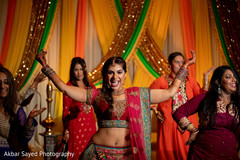 Maharani with bridesmaids at a sangeet dance. Maharani with bridesmaids at a sangeet dance.
