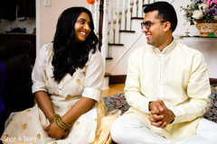 Indian bride and groom ready for their haldi party. Indian bride and groom ready for their haldi party.