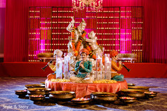 Indian Gods deities decoration for the garba celebration. Indian Gods deities decoration for the garba celebration.