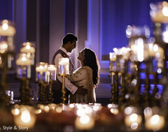 Charming Indian bride and groom wedding reception fashion look. Charming Indian bride and groom wedding reception fashion look.