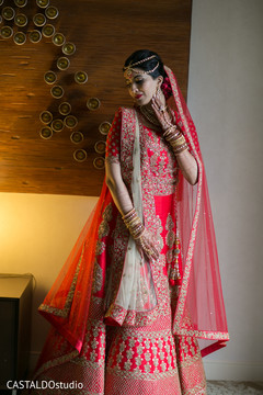 Traditional Indian bridal red lehenga. Traditional Indian bridal red lehenga.