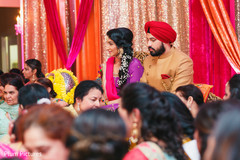 Indian bride and groom at their engagement celebration. Indian bride and groom at their engagement celebration.