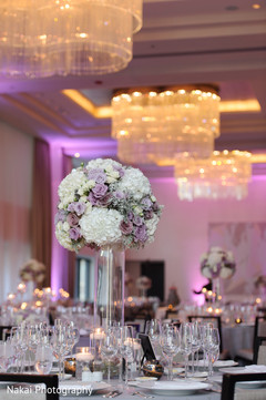 Dreamy Indian wedding reception table flower decoration. Dreamy Indian wedding reception table flower decoration.