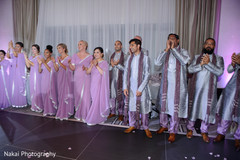 Bridesmaids and groomsmen at the reception venue Bridesmaids and groomsmen at the reception venue