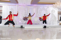 Dancers performing a choreography at the venue Dancers performing a choreography at the venue