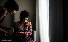 Indian bride getting ready with the jewelry Indian bride getting ready with the jewelry