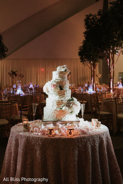 Cake at the Indian wedding reception venue Cake at the Indian wedding reception venue