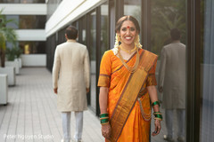 Indian bride and groom romantic first glance. Indian bride and groom romantic first glance.
