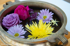 Colorful Indian wedding flowers on a pot decor. Colorful Indian wedding flowers on a pot decor.