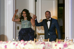 Indian bride and groom's grand entrance.