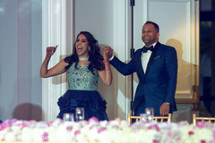 Indian bride and groom entrance to reception capture.