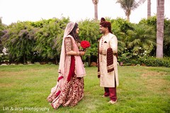 Heartwarming Indian bride and groom's first look. Heartwarming Indian bride and groom's first look.