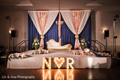 Fabulous stage draping, flowers and lights decor. Fabulous stage draping, flowers and lights decor.