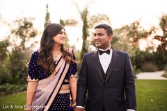 Lovely Indian bride and groom posing for an outdoor photo. Lovely Indian bride and groom posing for an outdoor photo.