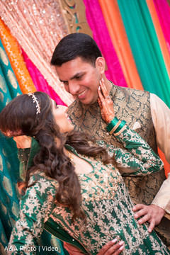 Indian couple prior to the Indian wedding ceremony Indian couple prior to the Indian wedding ceremony