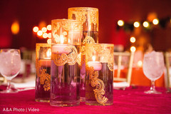 Candle ornaments at the tables Candle ornaments at the tables