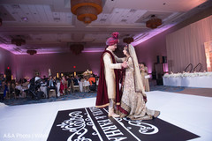 Indian bride and groom dancing after the ceremony Indian bride and groom dancing after the ceremony