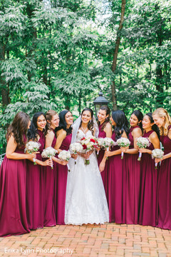 Dazzling Indian bride with bridesmaids capture. Dazzling Indian bride with bridesmaids capture.
