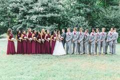 Marvelous Indian lovebirds portrait with bridesmaids and groomsmen. Marvelous Indian lovebirds portrait with bridesmaids and groomsmen.