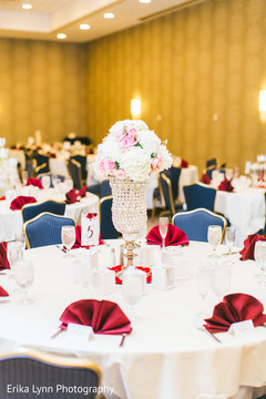 Indian wedding floral and crystals table centerpiece. Indian wedding floral and crystals table centerpiece.