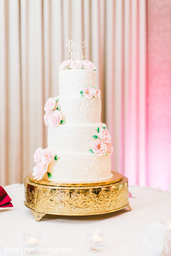 White and rose Indian wedding cake. White and rose Indian wedding cake.
