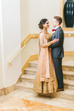 Elegant Indian bride and groom reception fashion. Elegant Indian bride and groom reception fashion.