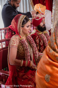 Gorgeous Maharani and Indian groom during the ceremony Gorgeous Maharani and Indian groom during the ceremony