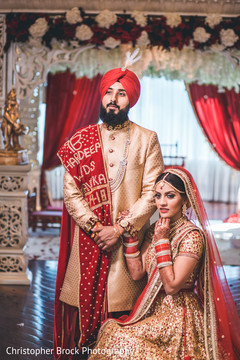 Elegant Indian bride and groom posing for photo shoot. Elegant Indian bride and groom posing for photo shoot.