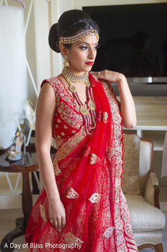 Details of the Indian wedding lengha Details of the Indian wedding lengha