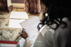 Special moment for Indian bride reading groom's letter. Special moment for Indian bride reading groom's letter.