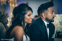 Sweet Indian couple at their wedding reception. Sweet Indian couple at their wedding reception.